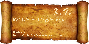 Kollát Ifigénia névjegykártya